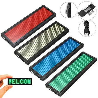 Nhãn hiệu tên trượt Led có thể tùy chỉnh, 12x48 pixel Nhãn hiệu tên Led For Events